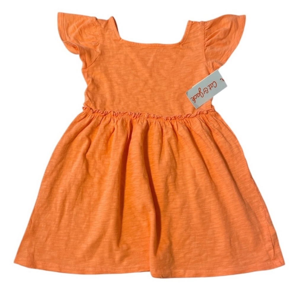 Cat & Jack Peach Ruffle Sleeve Kids Dress